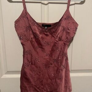 Elegant Burgundy Sequin Women's Top